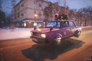 Художник из Ростова-на-Дону показал Россию в 2077 году: летающие «Жигули», виртуальная реальность и отключение горячей воды