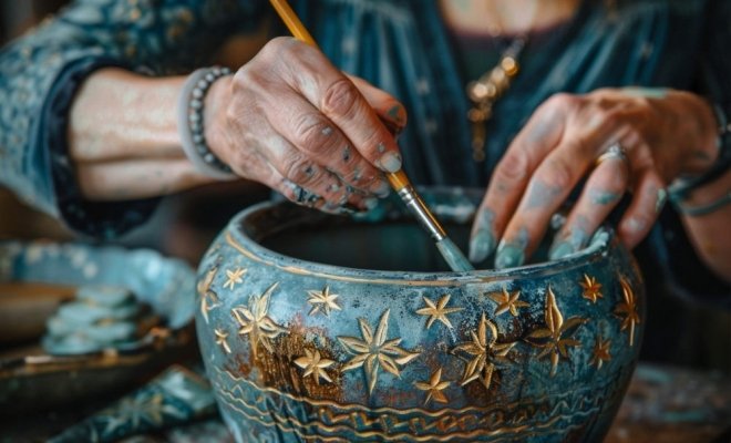 Роспись овала и шкатулки «Ванна»