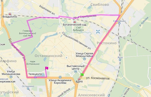 велосипедный маршрут Москвы