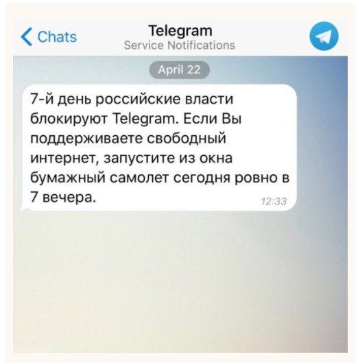 бумажные самолетики в поддержку Telegram