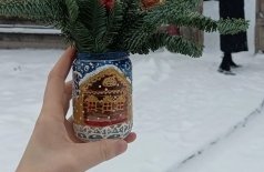 Зимний подсвечник