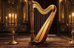 Кельтские арфы при свечах