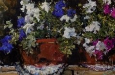 Елена Боброва. Натюрморт с осенними цветами. Масло