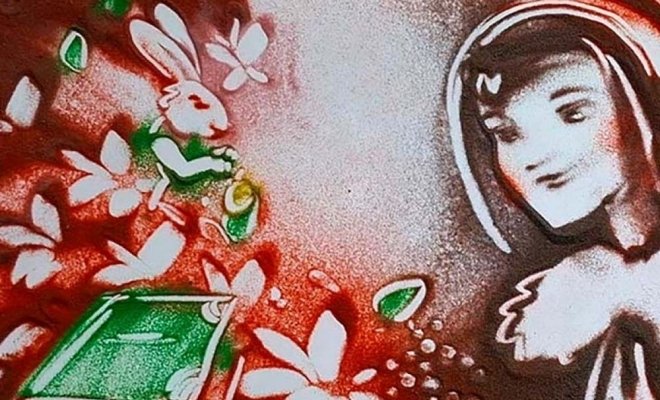 Сказка с органом и песочной анимацией. Алиса в стране чудес