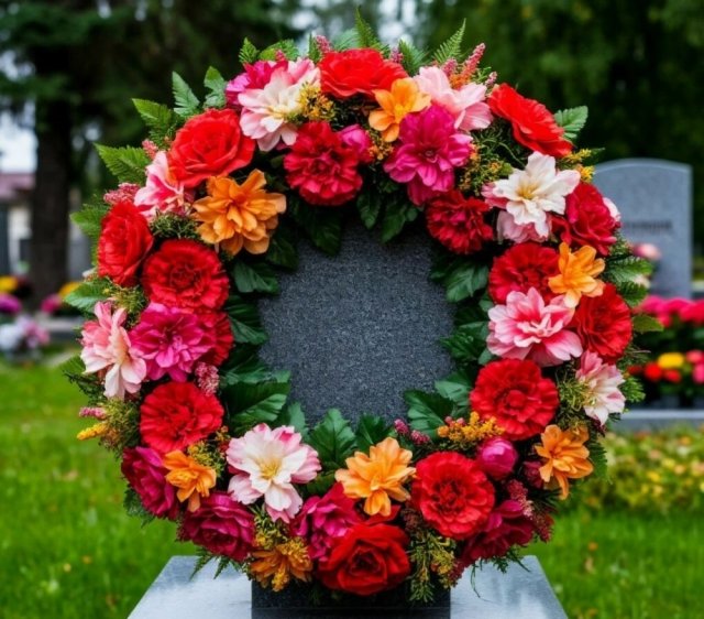 Как выбрать ритуальный венок: материалы, форма и символика