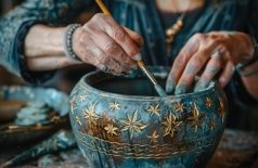 Роспись овала и шкатулки «Ванна»