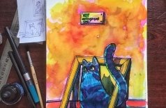 Рисунок распадающимися чернилами
