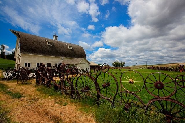 Barn's. Wagon Landscape.