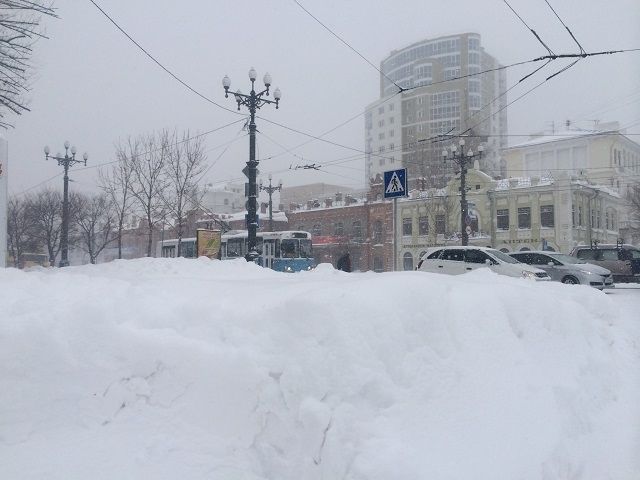 Что происходит сейчас на центральных улицах Хабаровска. Фото.