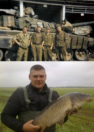 15 лет назад, в 2000 году, я будучи молодым парнем находился в г. Грозном и принимал участие в боевых действиях (я второй слева, самый молодой и красивый). Сейчас образ жизни гораздо спокойнее.  Правда я изменился? Демин Алексей
