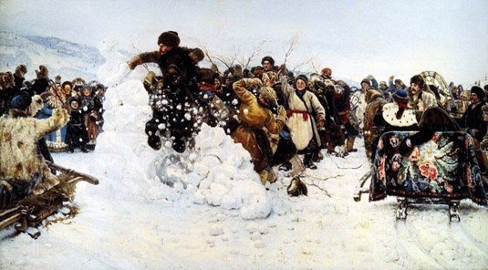 В Красноярске воссоздадут изо льда картину Сурикова "Взятие снежного городка" 